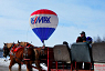 Sleigh ride and a hot air ballon